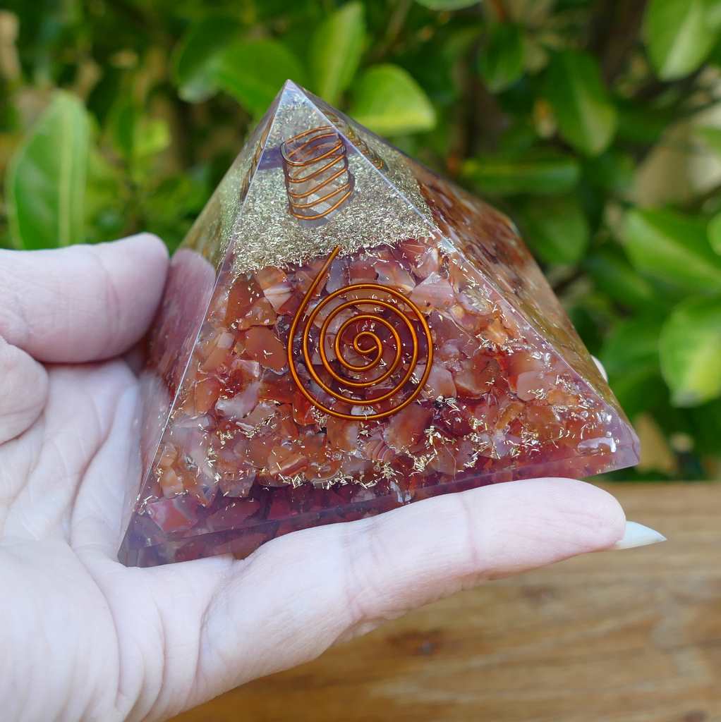 Orgone Pyramid Carnelian Crystals