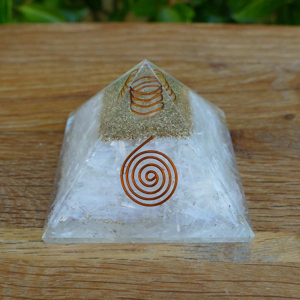 Orgonite Pyramids with Selenite Crystals