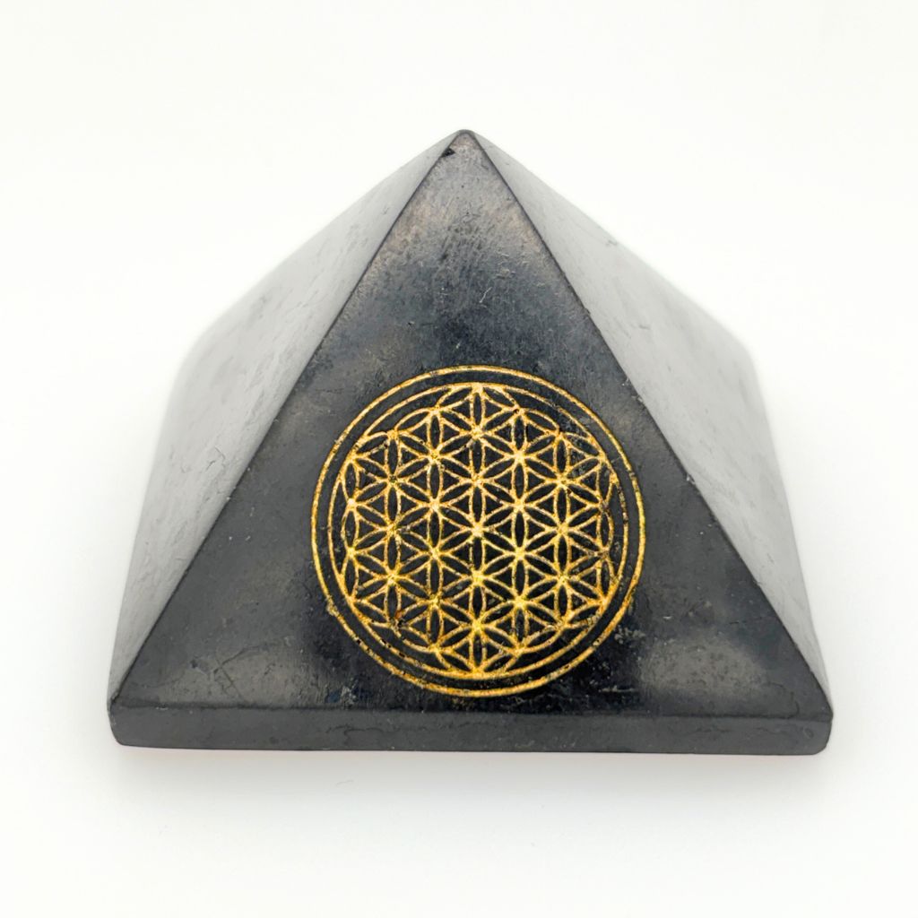 shungite pyramid flower of life