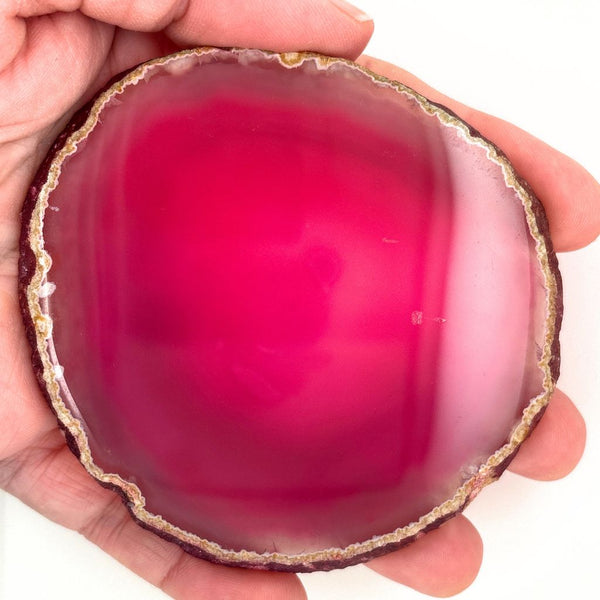 Pink Dyed Agate Slice