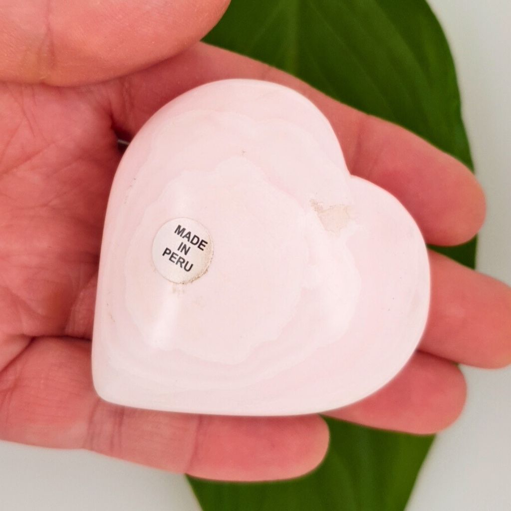 pink mangano calcite-heart