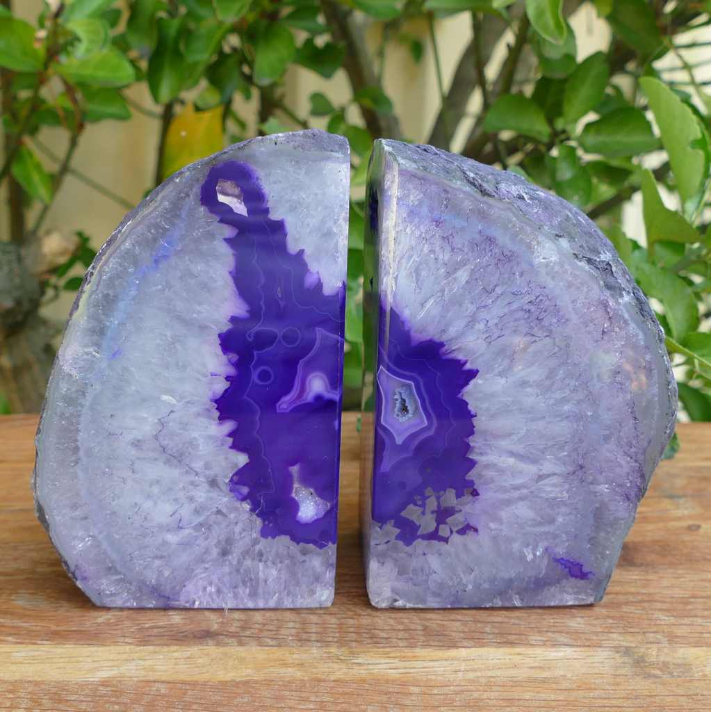 purple agate bookends