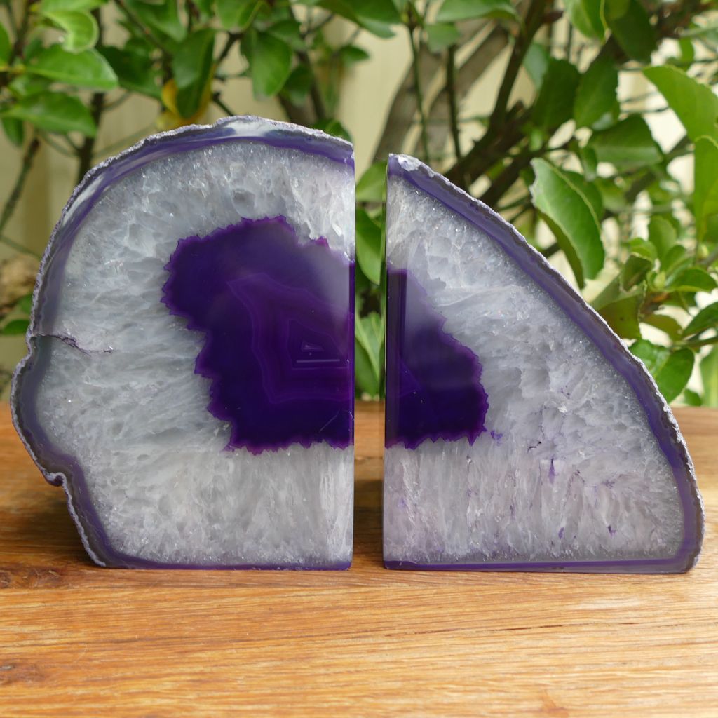 purple agate bookends