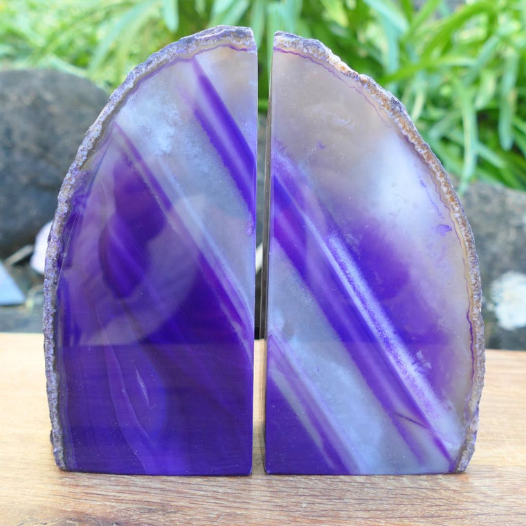 Purple Agate Bookends