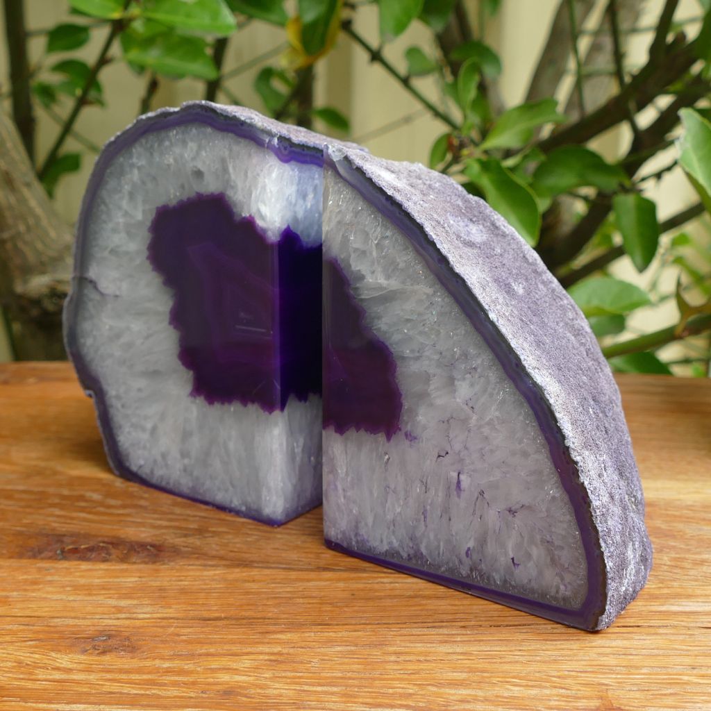 purple agate bookends