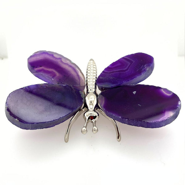 Purple Agate Butterfly Unique Handmade Crystal Decoration for Home Decor