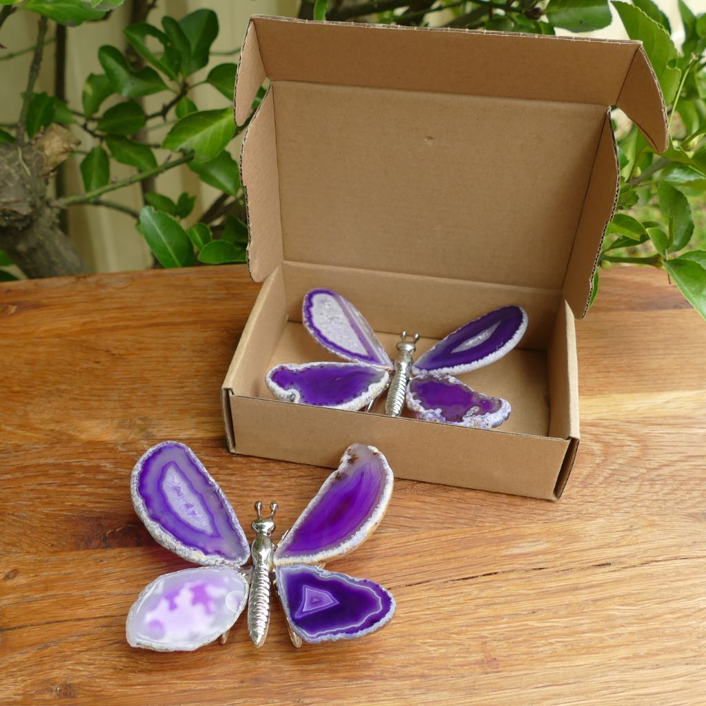 Purple Agate Butterfly Unique Handmade Crystal Decoration for Home Decor