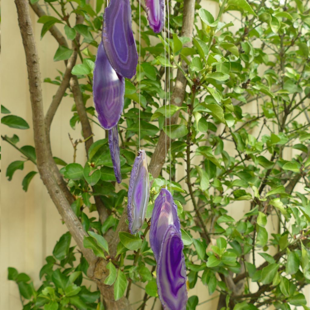 purple agate slice wind chime