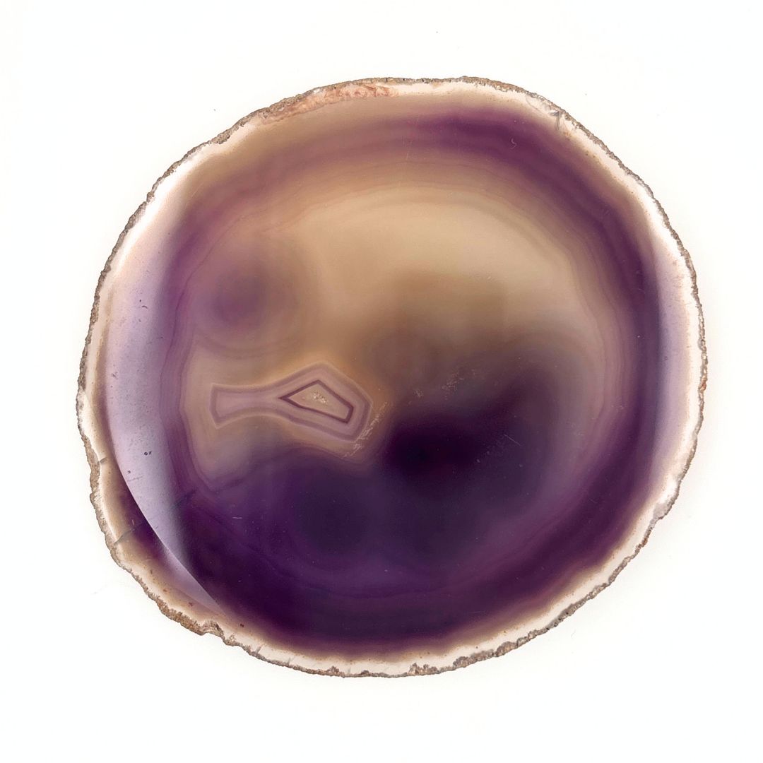 Dyed Purple Agate Slice 88mm x 80mm | Agate Crystal Display | Earth Inspired Gifts