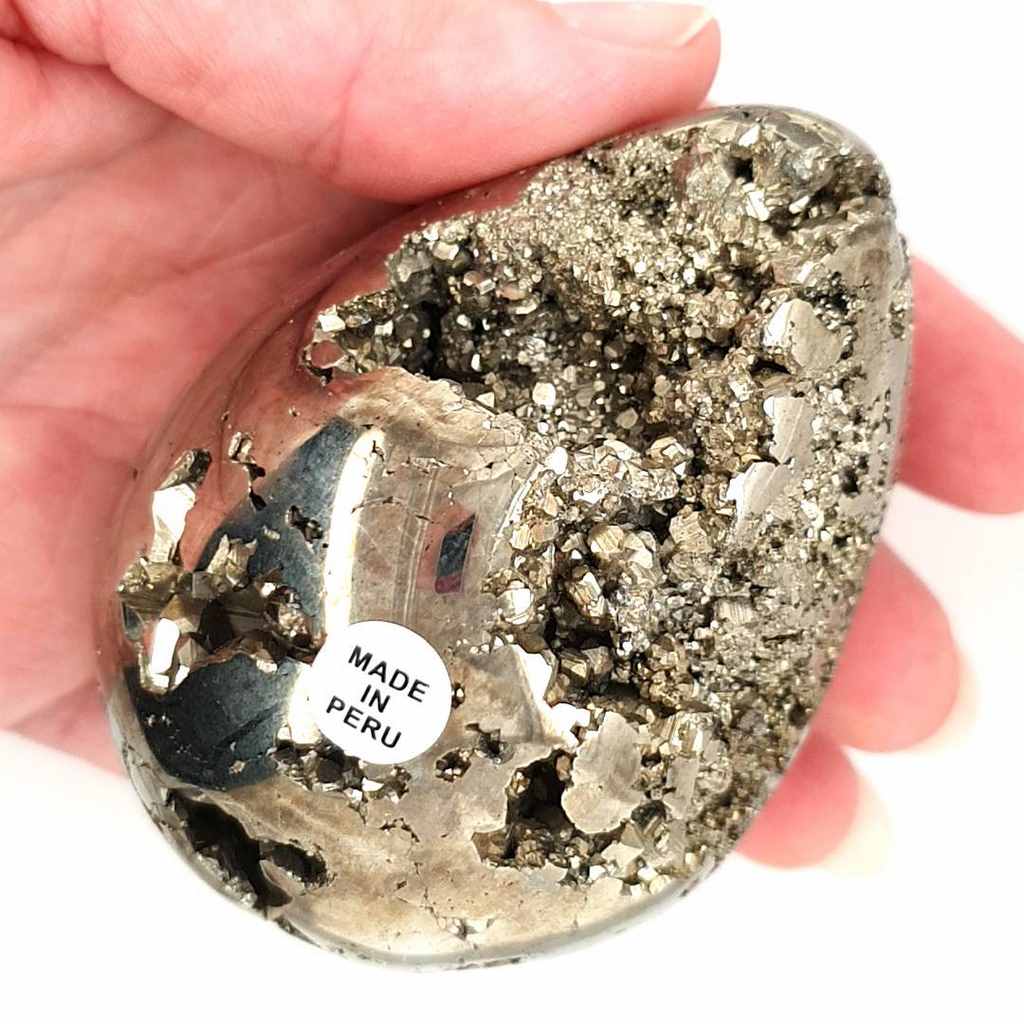 Pyrite Crystal Egg Fools Gold 578grams - High Energy Natural Iron Piedra Pirita