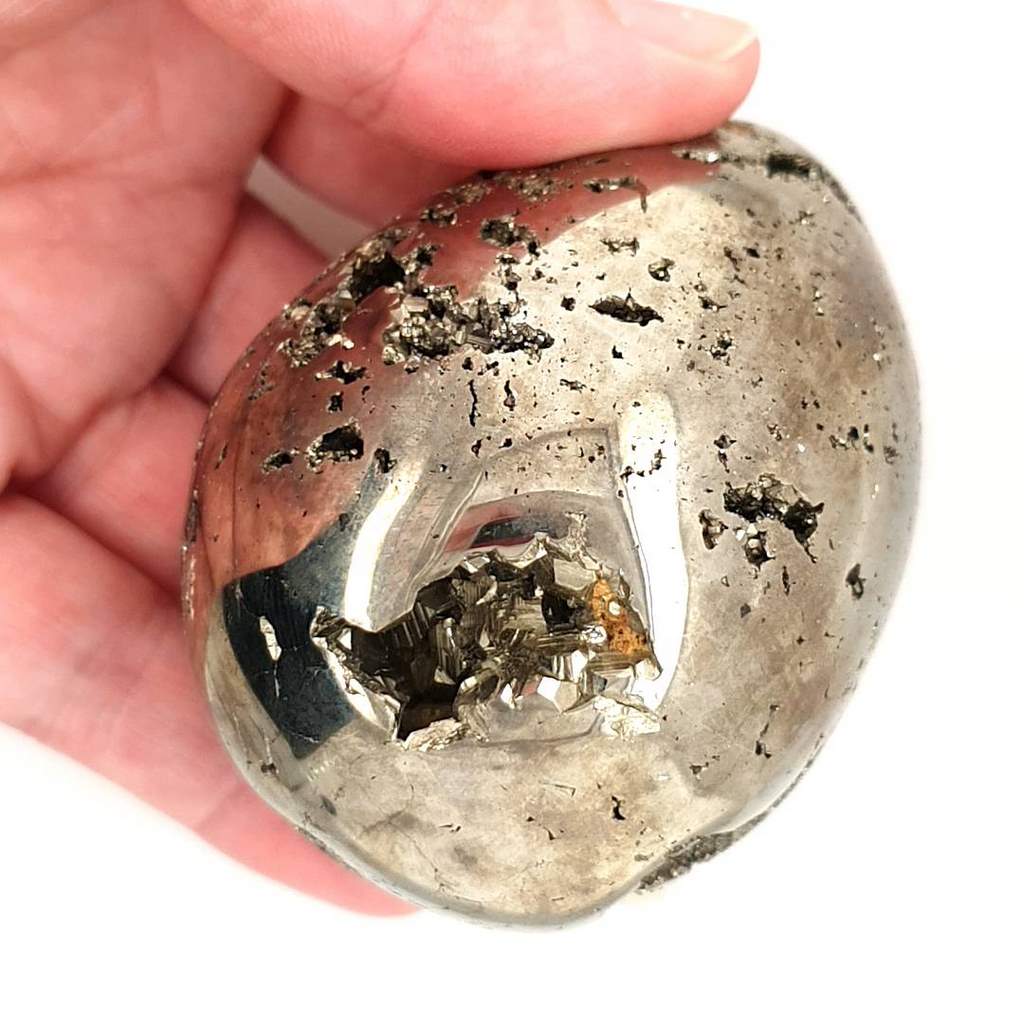 Pyrite Crystal Egg Fools Gold 578grams - High Energy Natural Iron Piedra Pirita