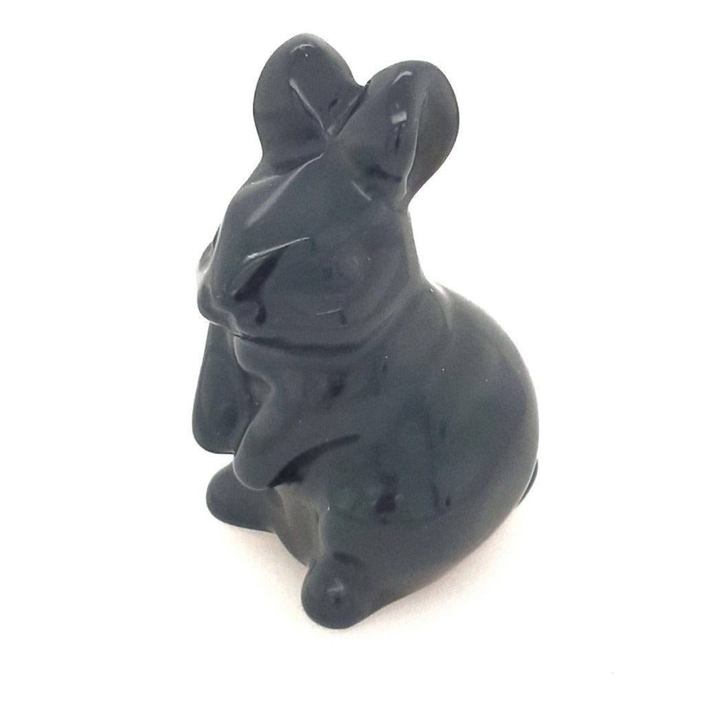 black obsidian crystal rabbit