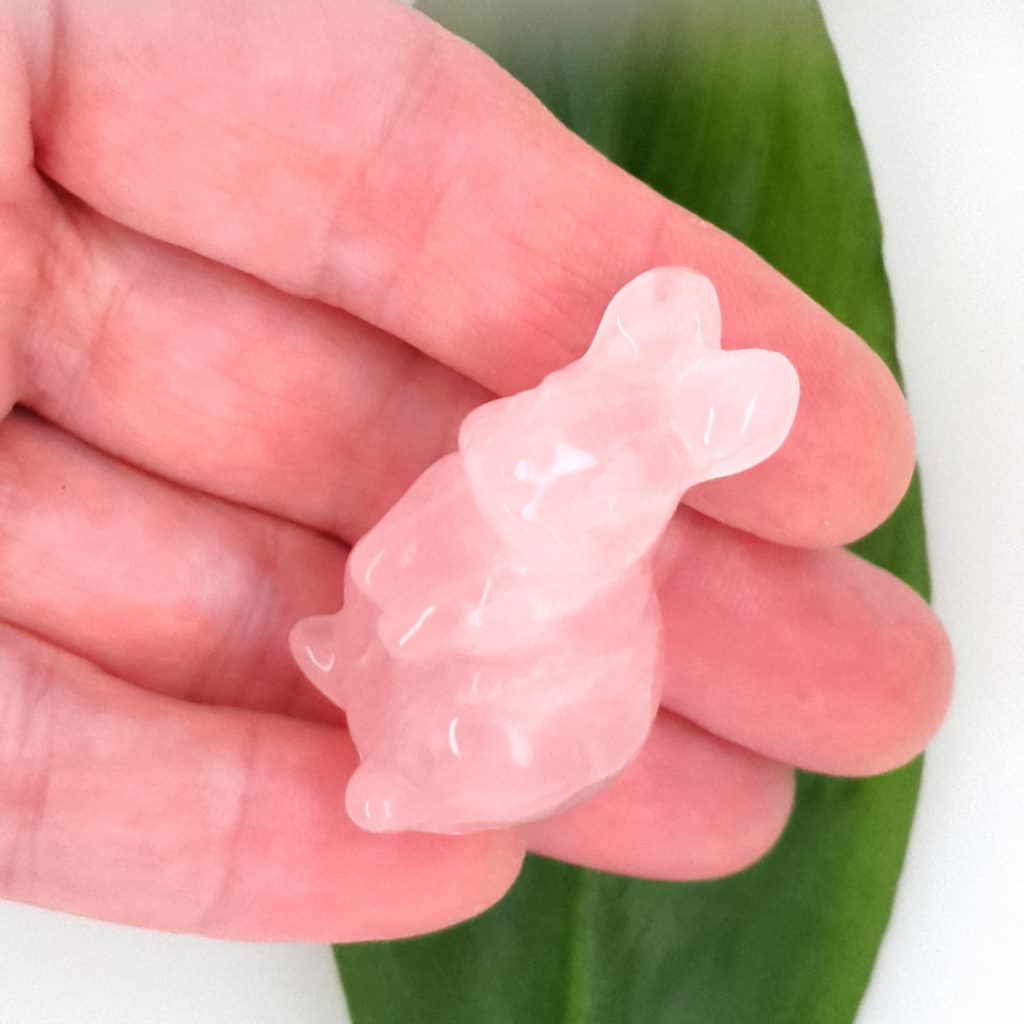 rose quartz crystal rabbit