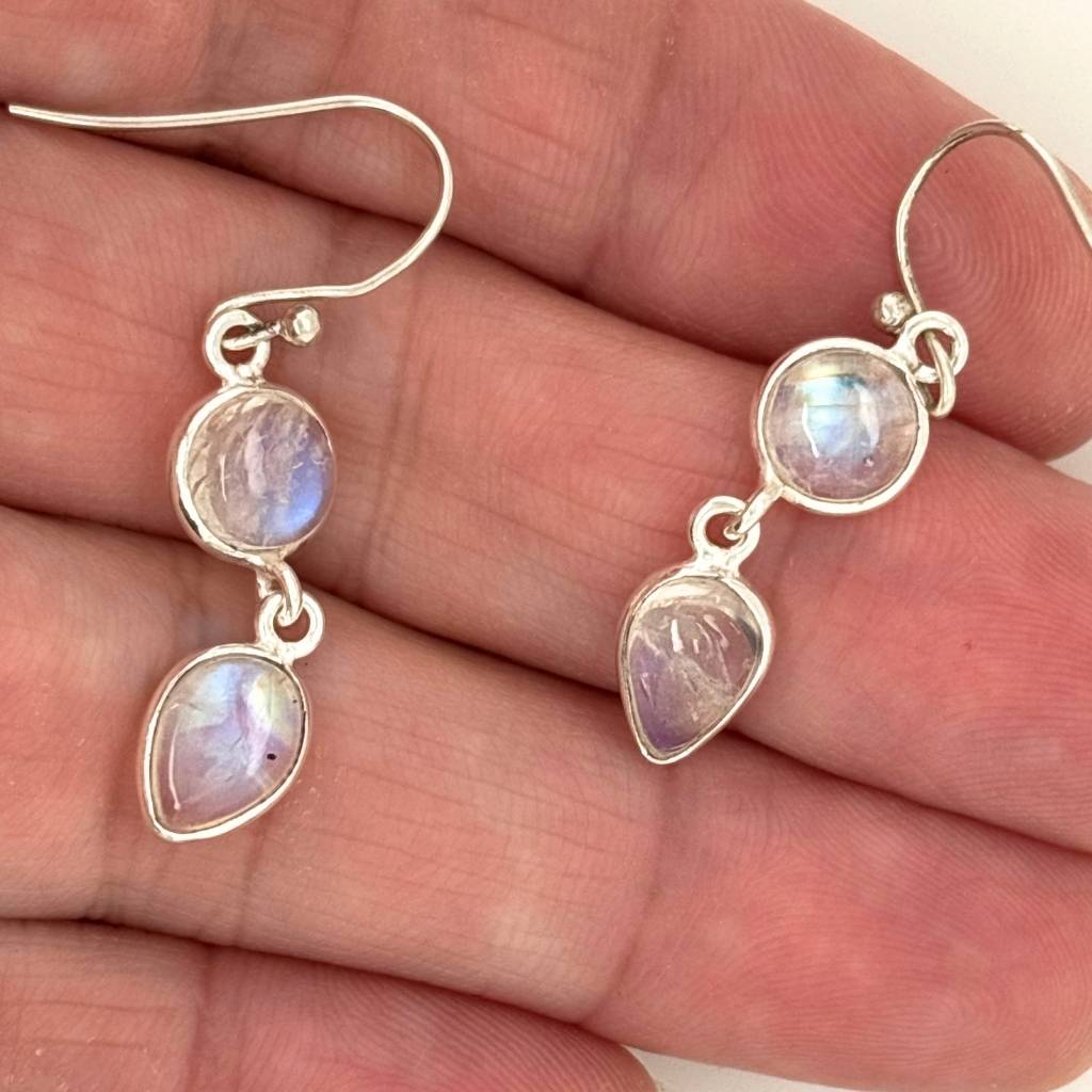 Elegant Rainbow Moonstone Earrings - Ethereal Beauty Classis Design