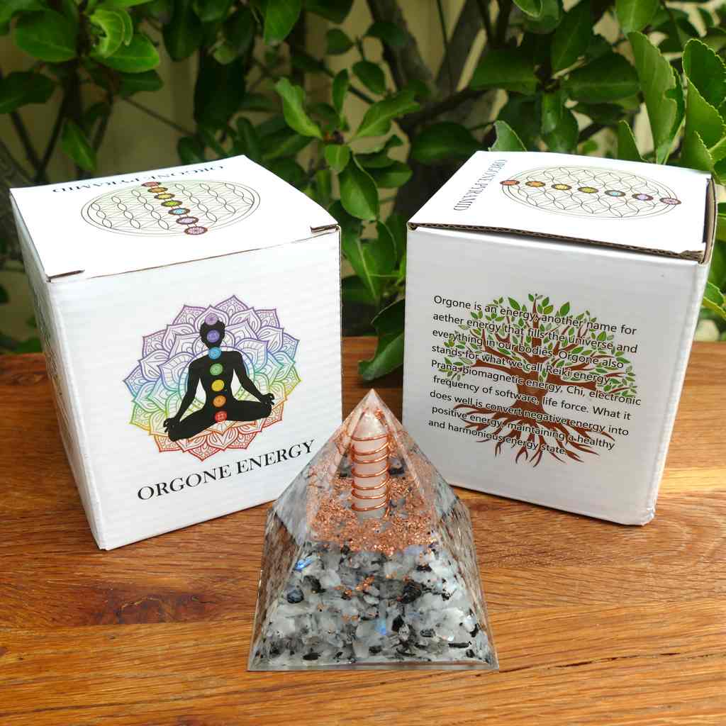 rainbow moonstone orgonite pyramid
