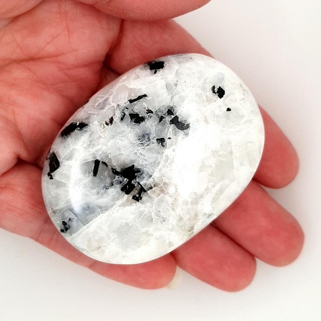 Rainbow Moonstone Palm Stones Pocket Massage Worry Stone Natural Body Chakra Healing Meditation
