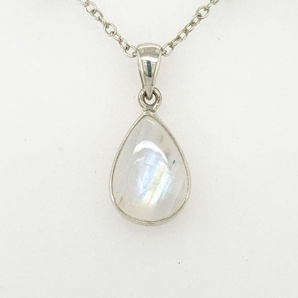 Rainbow Moonstone Pendant – Sterling Silver Setting