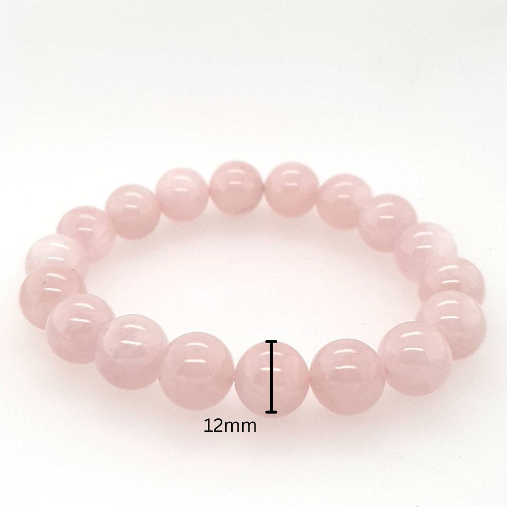 Rose Quartz Love Bracelet 8mm or 12mm Size Stretch Bracelet for Women Healing Jewellery