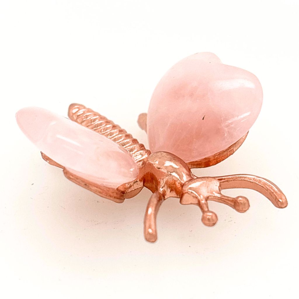 Heart-Shaped Rose Quartz Crystal Butterfly – A Symbol of Love