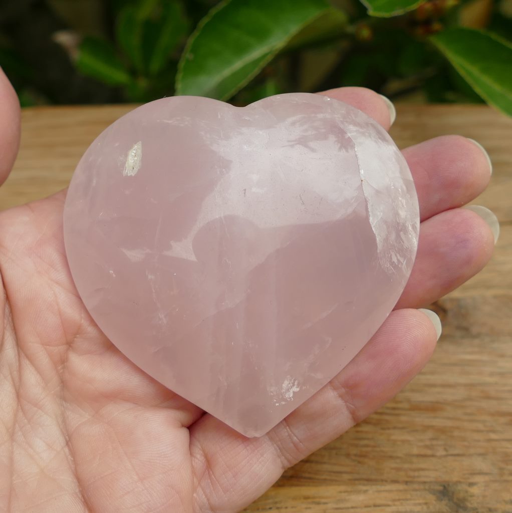 rose quartz crystal heart