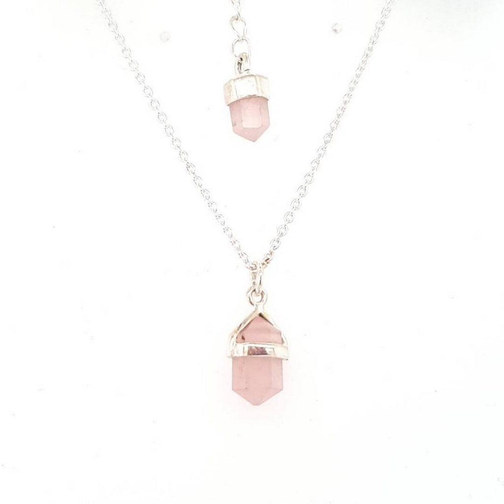 rose quartz point pendant