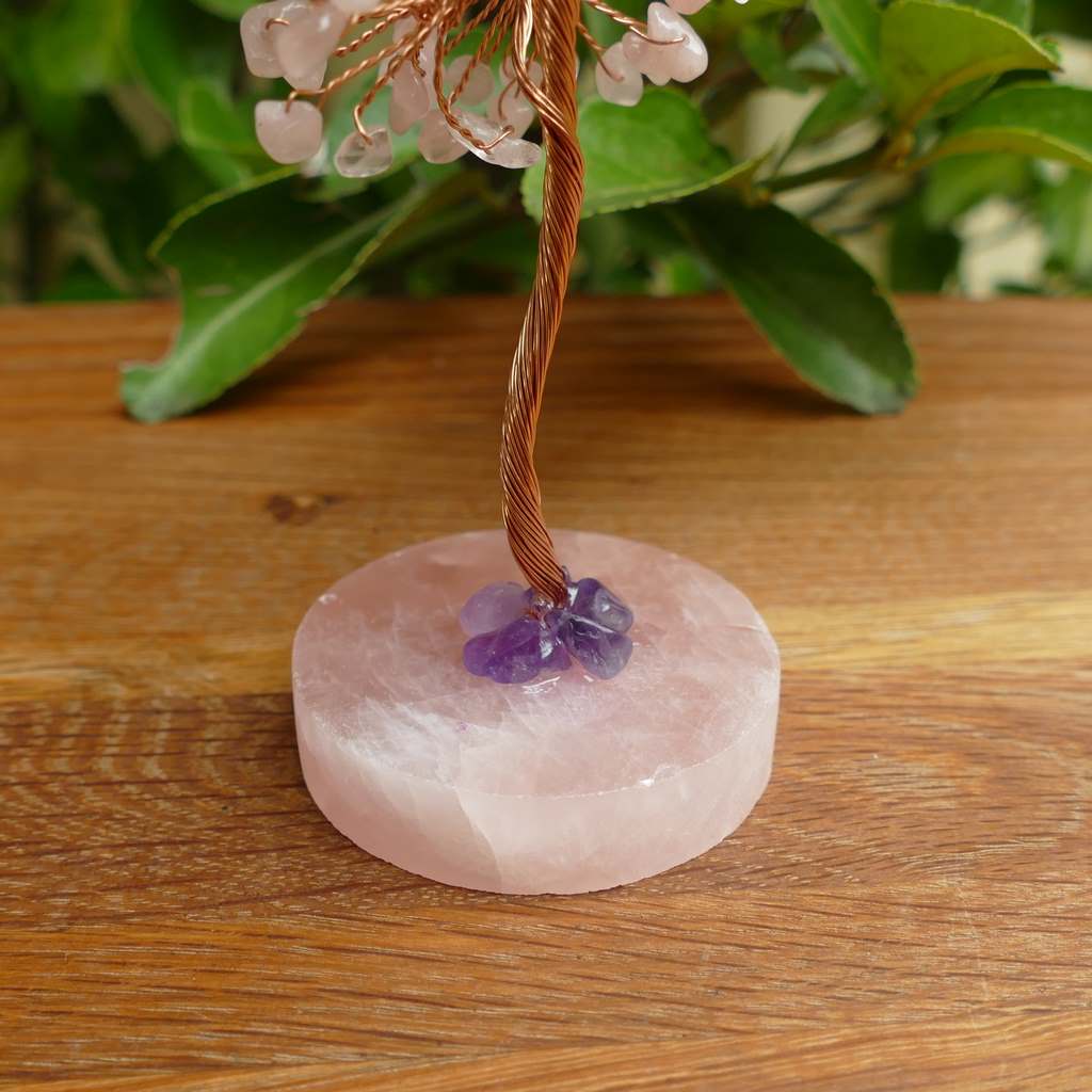 rose quartz gem tree