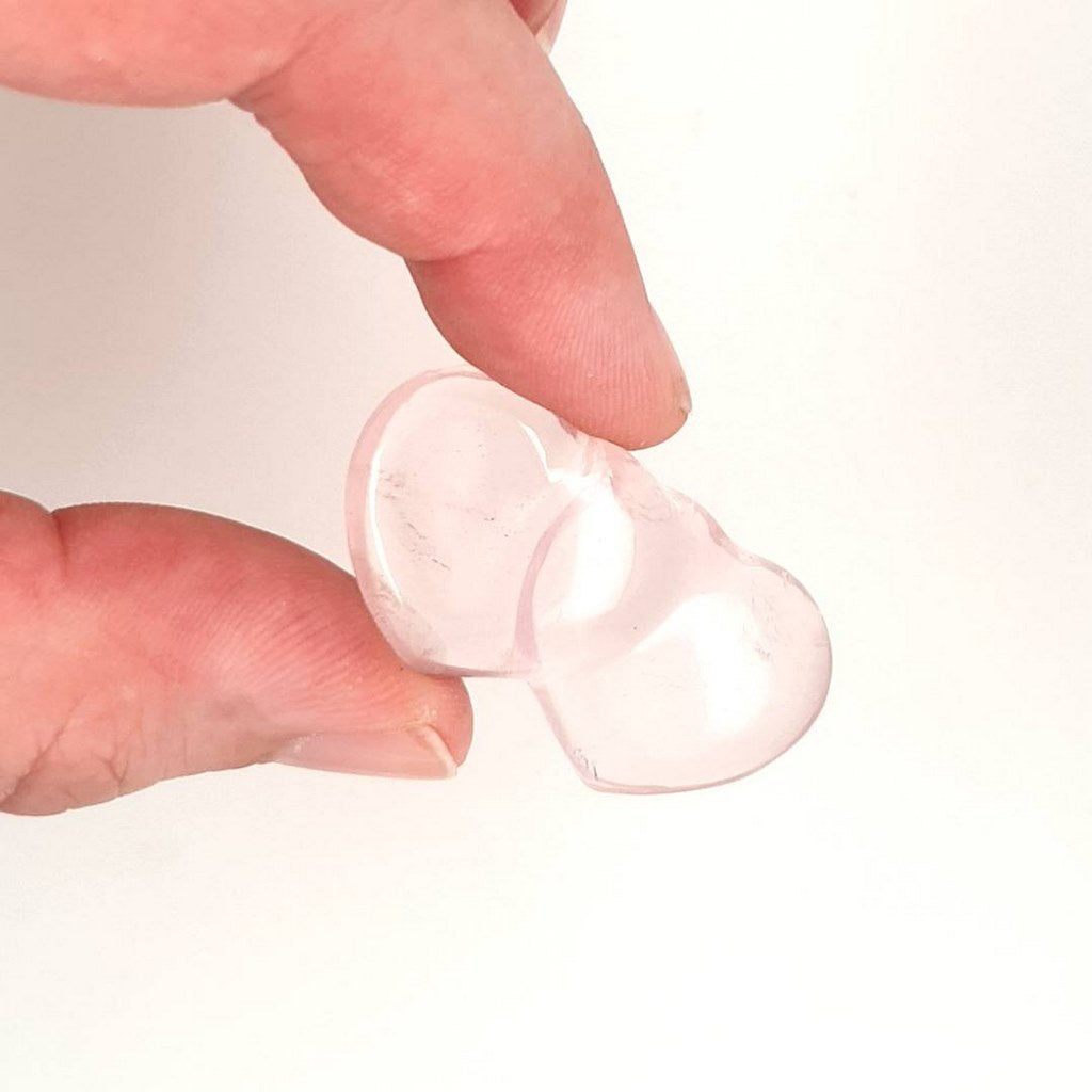 Rose Quartz Double Hearts Polished Natural Rose Quartz Crystal Healing Gemstones