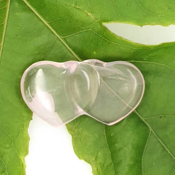 Rose Quartz Double Hearts Polished Natural Rose Quartz Crystal Healing Gemstones