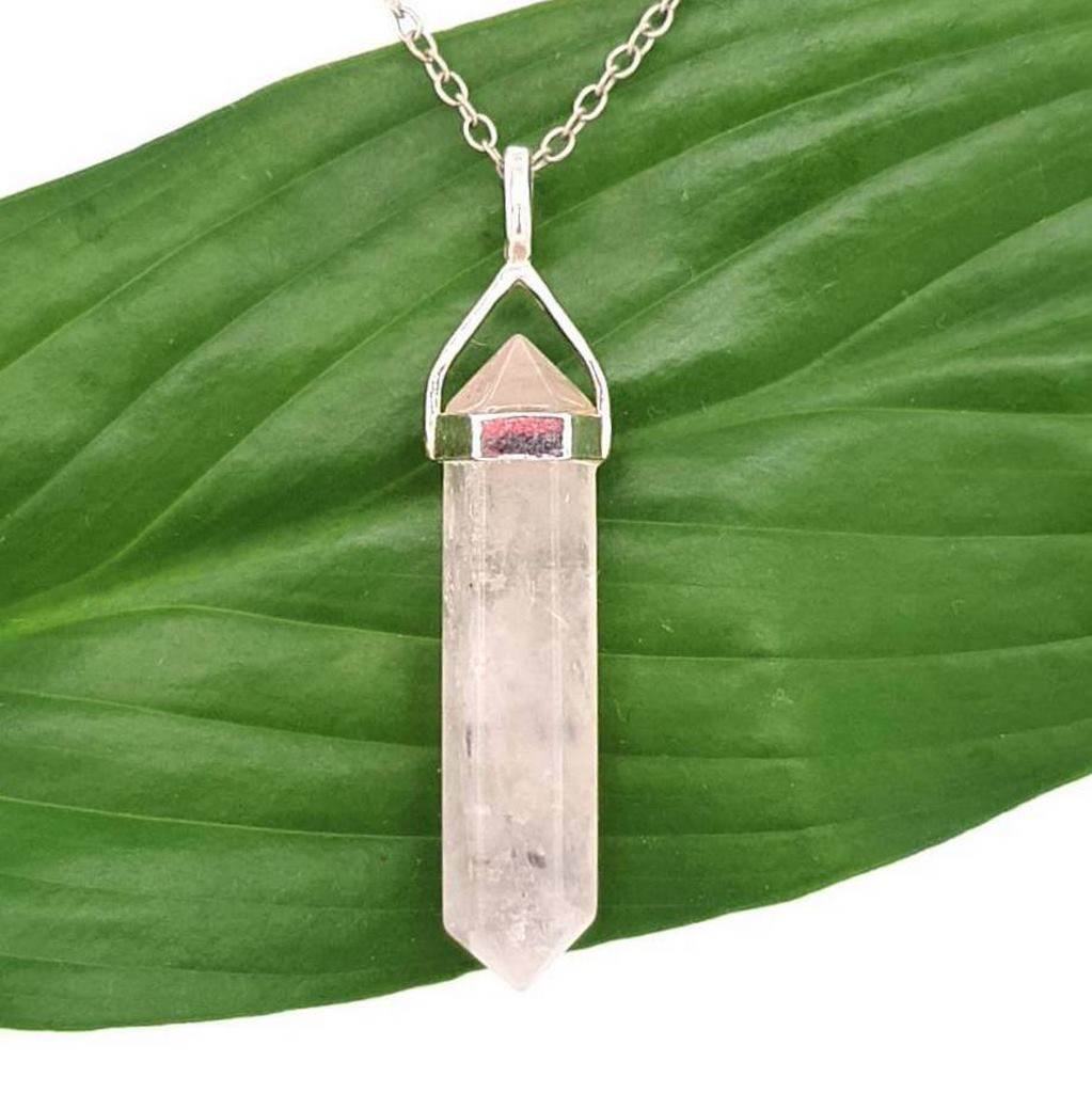 Double Terminated Pendants rose quartz
