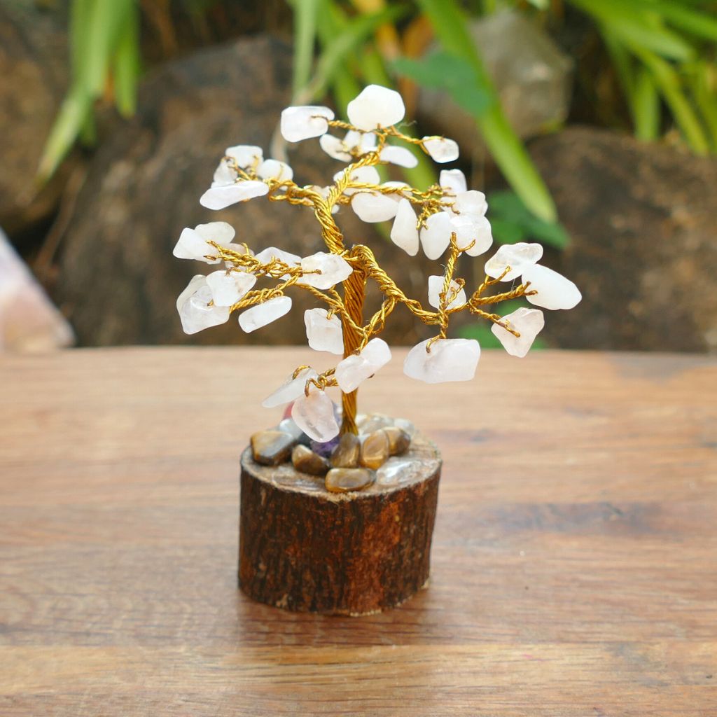 rose quartz gem tree