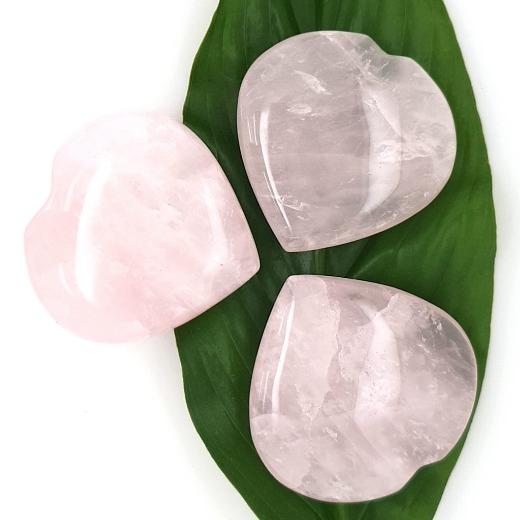 Rose Quartz Hearts Natural Rose Quartz Polished Crystal Cute Love Heart