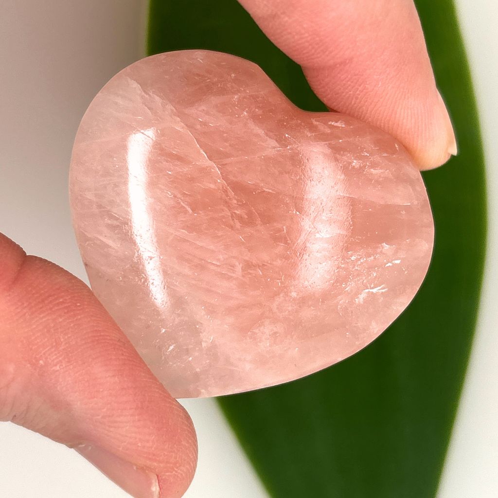 Rose Quartz Heart Crystal | Polished Rose Quartz Heart Stone