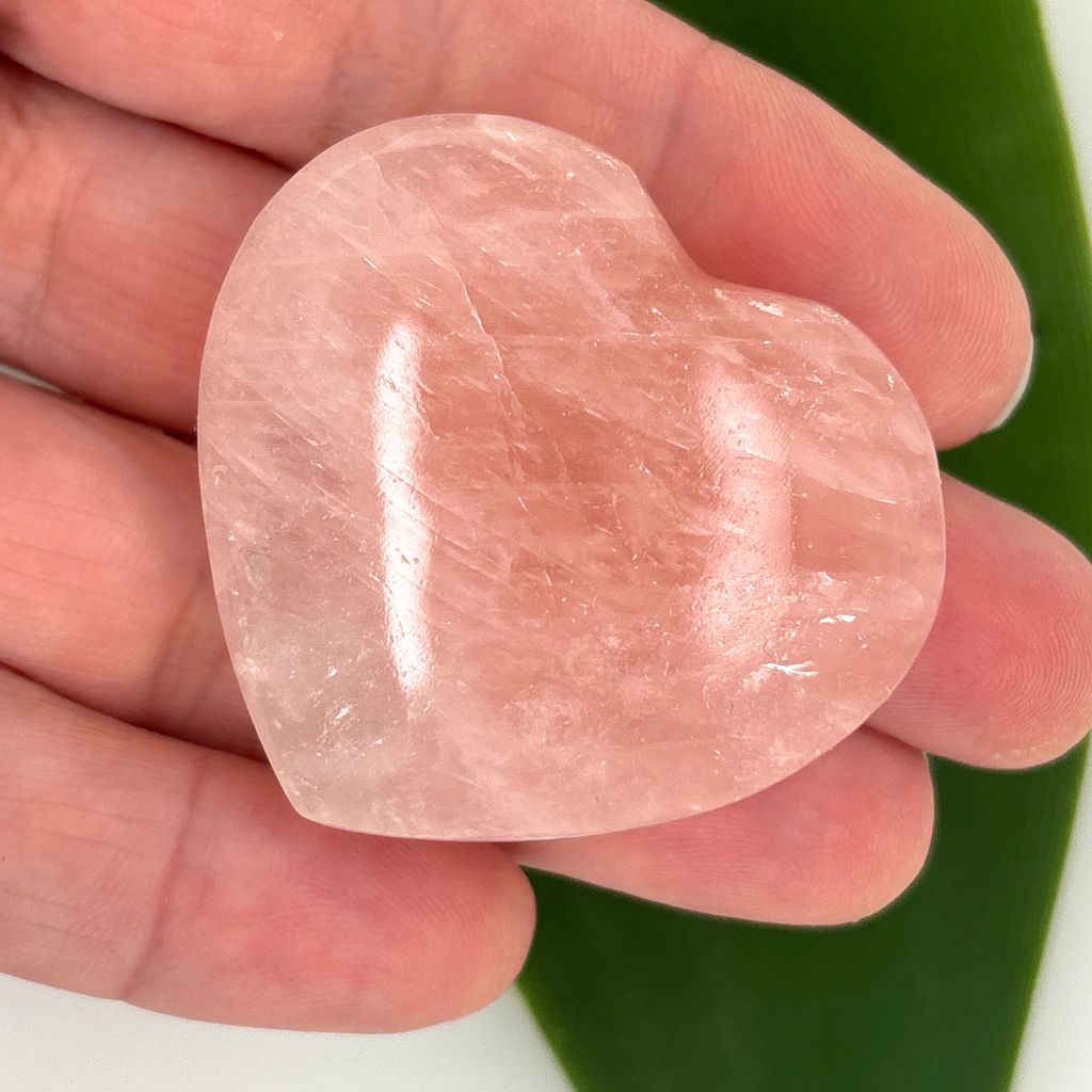 Rose Quartz Heart Crystal | Polished Rose Quartz Heart Stone