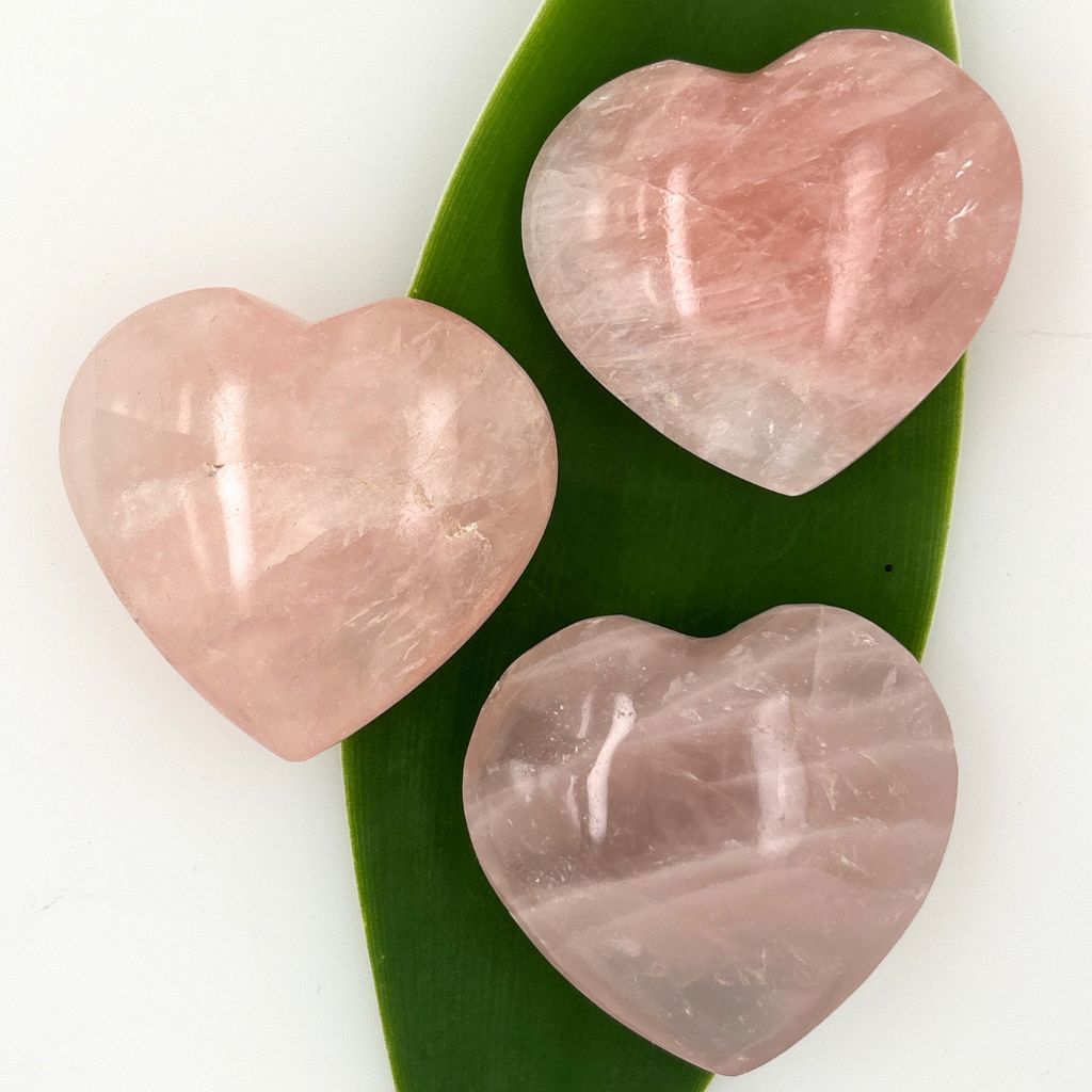 Rose Quartz Heart Crystal | Polished Rose Quartz Heart Stone