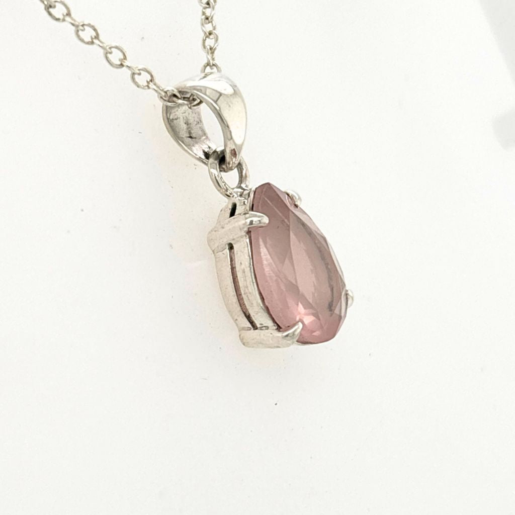 Rose Quartz Crystal Pendant Set in Sterling Silver Jewellery