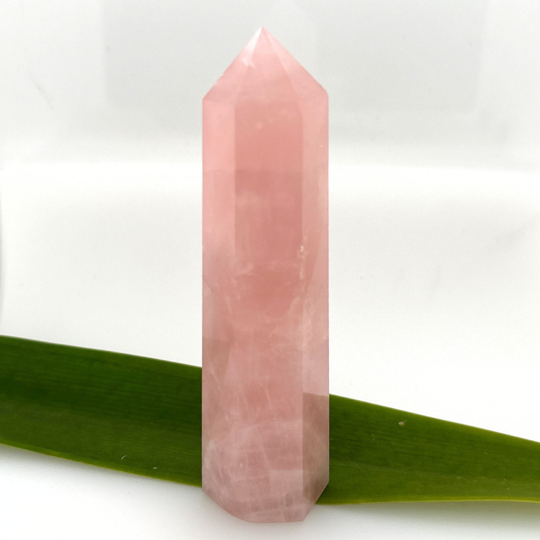 rose quartz crystal point tower