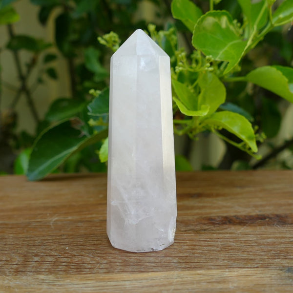 Rose Quartz Point Healing Crystal Wand for Reiki