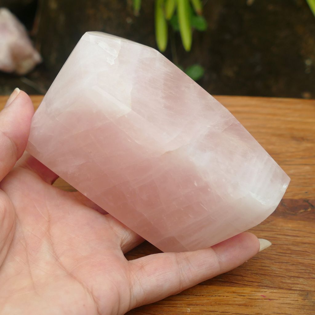 rose quartz polished free form