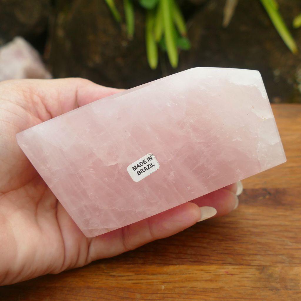 rose quartz polished free form