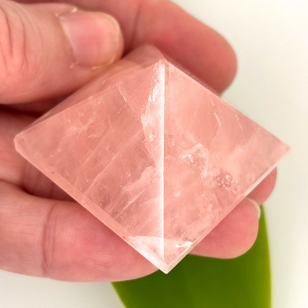 Rose Quartz Crystal Pyramid Polished