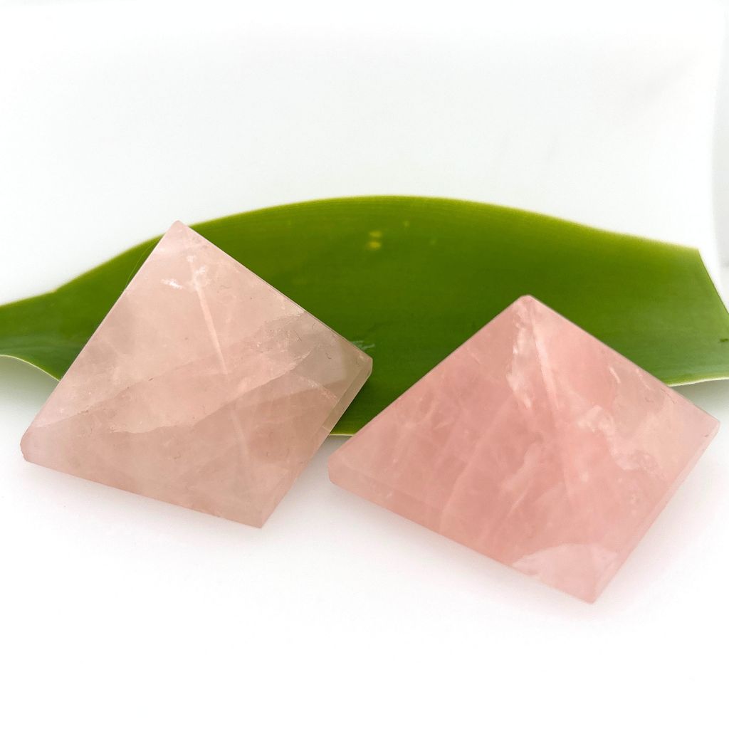 Rose Quartz Crystal Pyramid Polished