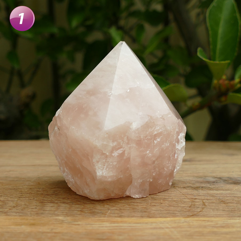 rose quartz semi polished points
