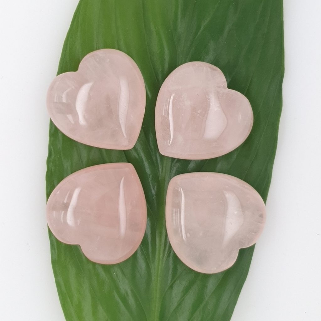 small rose quartz hearts