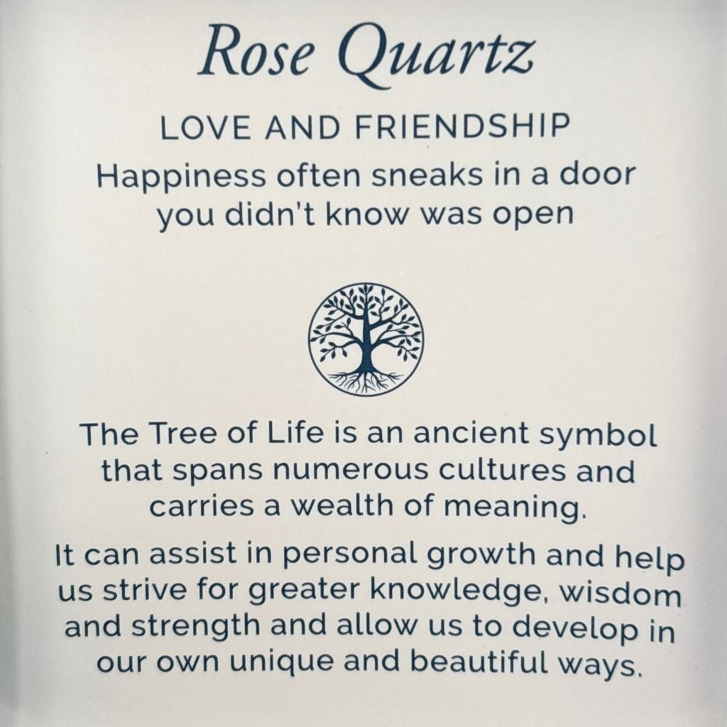 rose quartz tree of life earrings