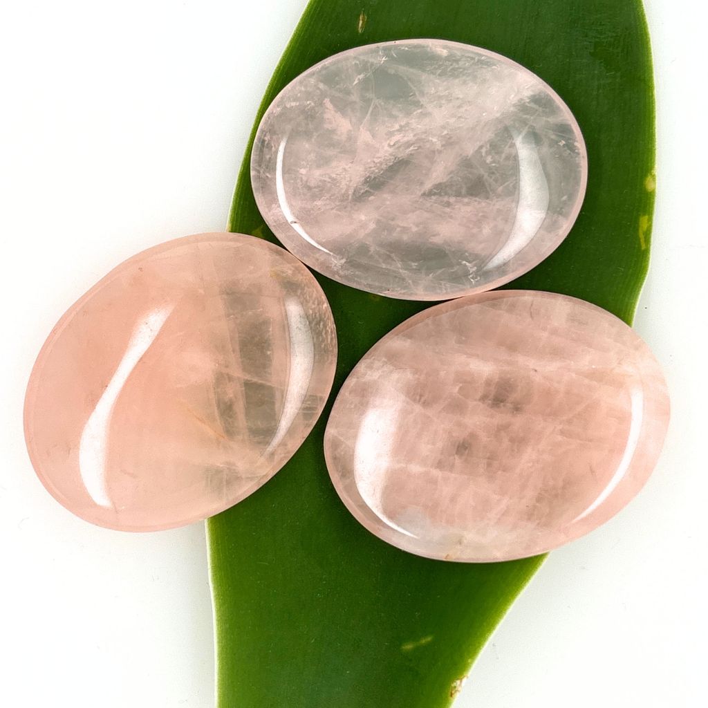Rose Quartz Palm Stone Worry Stone | Love & Heart Healing Crystal