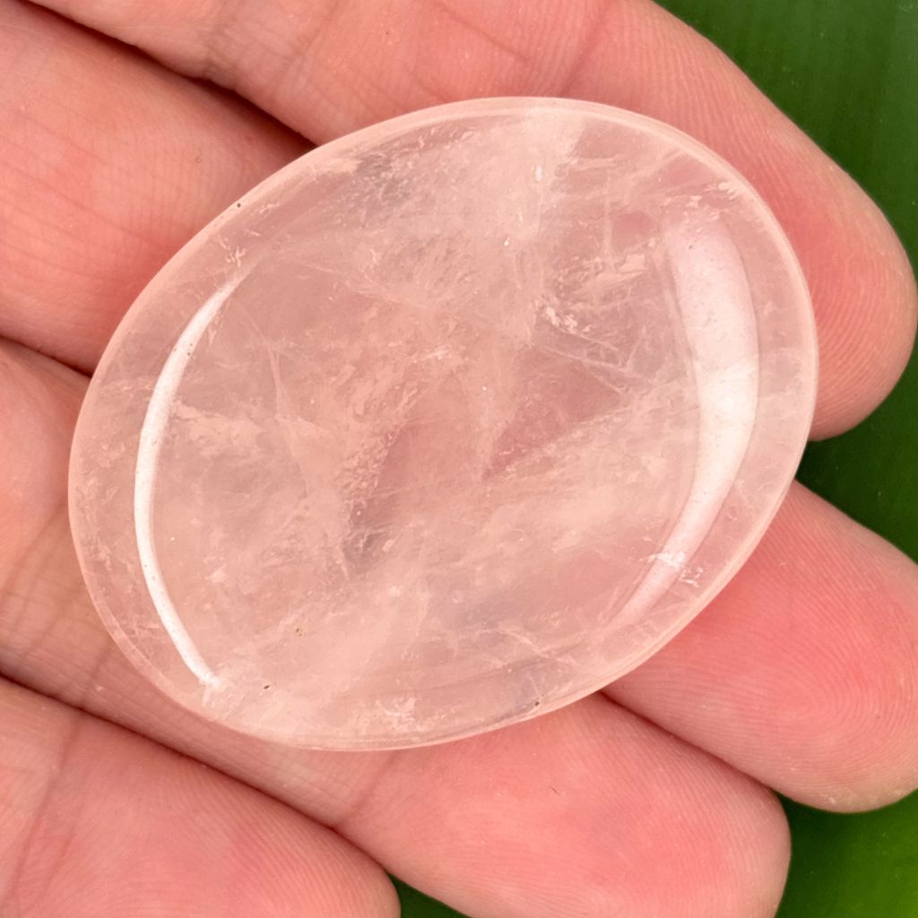 Rose Quartz Palm Stone Worry Stone | Love & Heart Healing Crystal