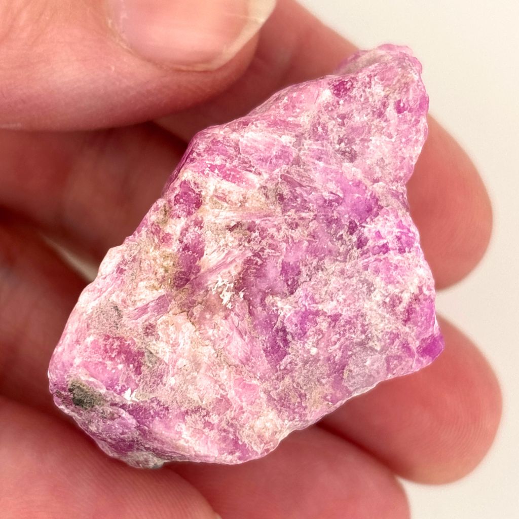Natural rough Ruby in Matrix crystal with vibrant raspberry pink Ruby