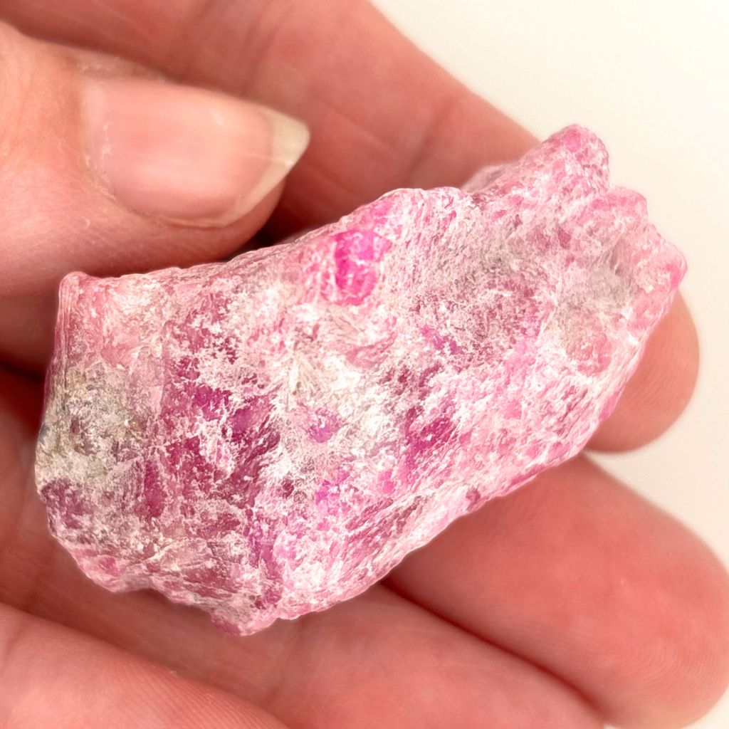 Natural rough Ruby in Matrix crystal with vibrant raspberry pink Ruby