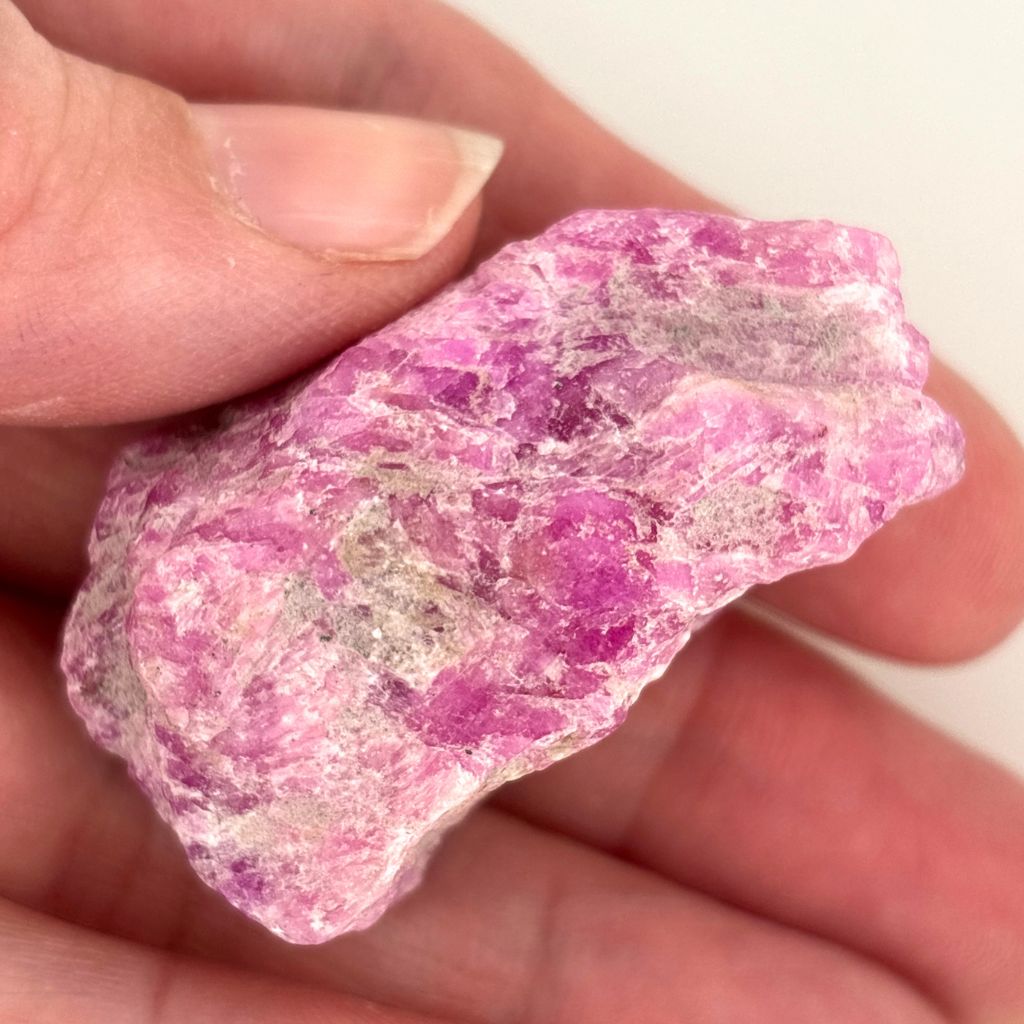 Natural rough Ruby in Matrix crystal with vibrant raspberry pink Ruby