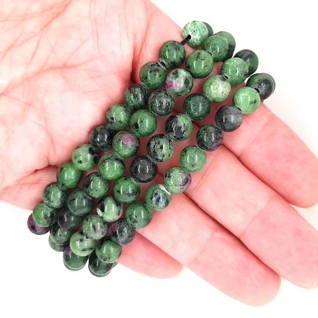 ruby zoisite bead bracelet